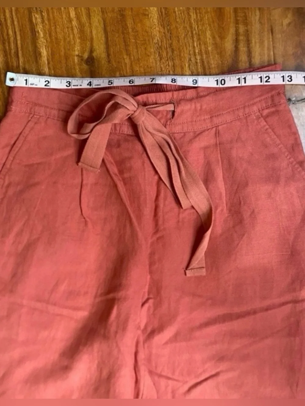 NWT New A New Day Women's Salmon Linen Mix Drawstring Wide Leg Pants XS Casual
